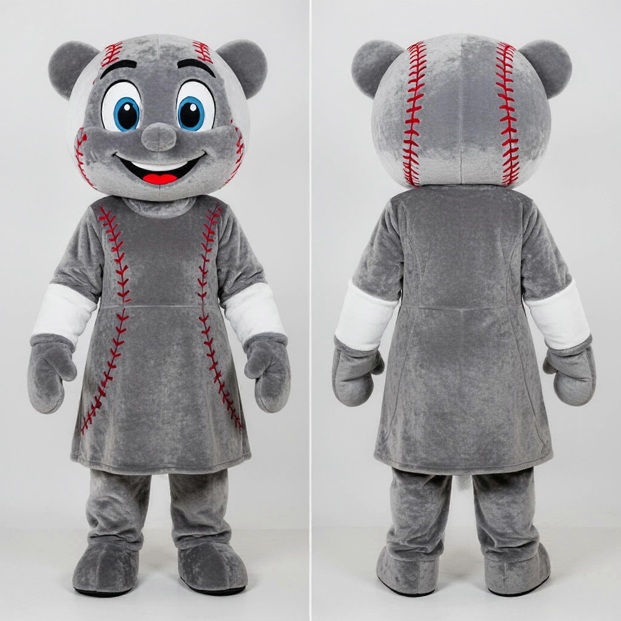 MASTICOT Gray Padded Baseball Ball Mascot
