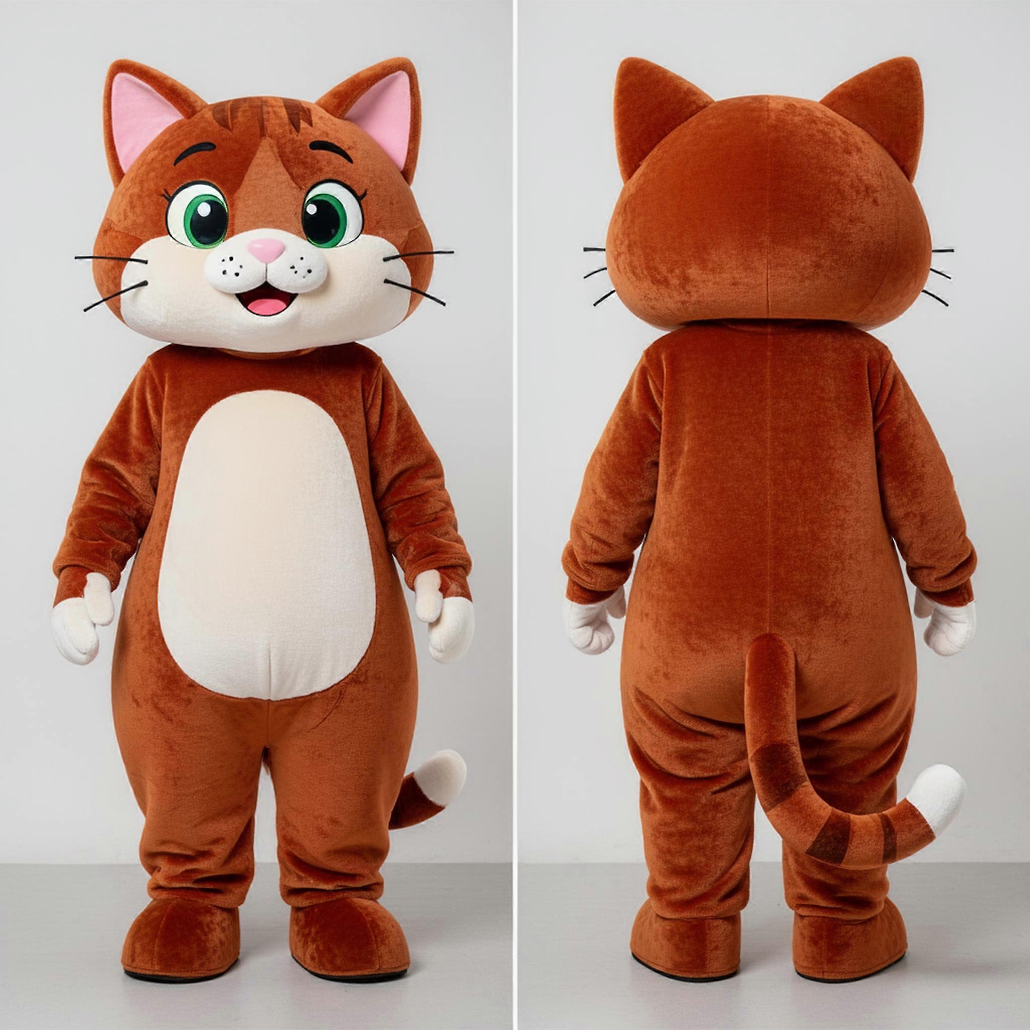 MASTICOT Rust Orange Velvety Cat Mascot
