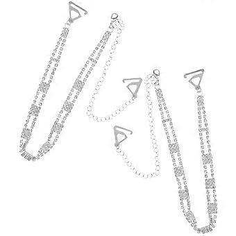Catenella di ricambio decorativa con strass per spalline del reggiseno, per 4 paia, in metallo.