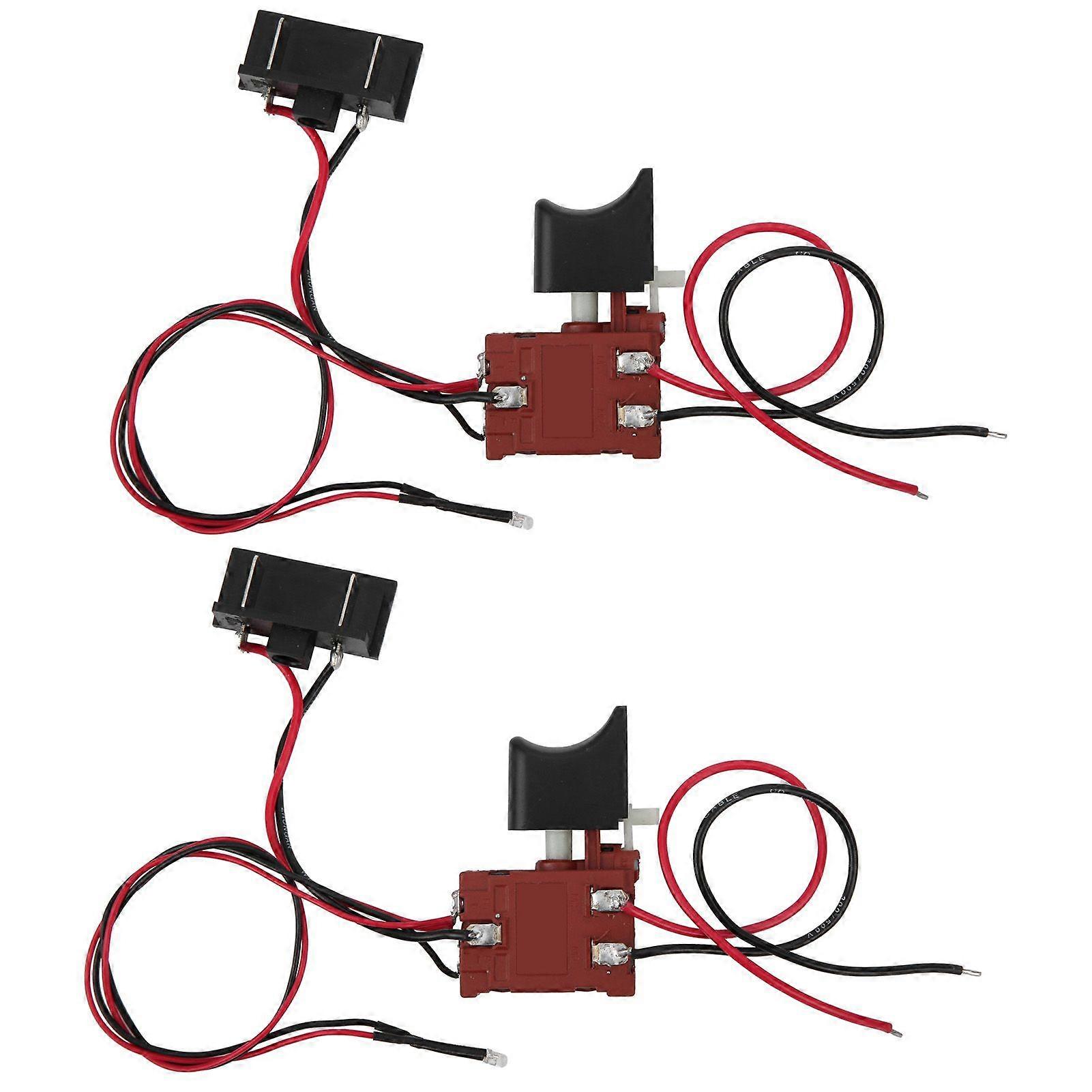 2pcs Saw Switch Speed Control Switch Stepless Speed Regulation Trigger Switch with Light