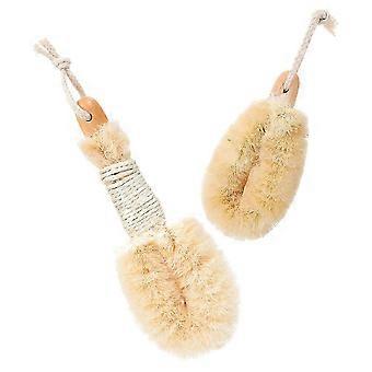 Natural Wood Sisal Body Brush Bath For Shower Scrubbing 2Pcs