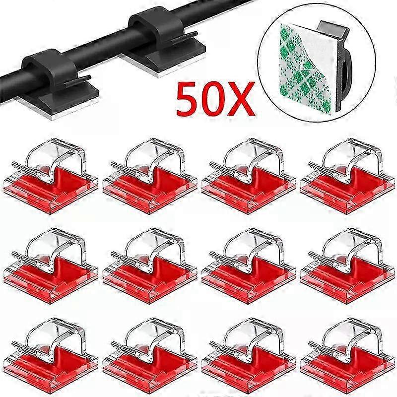 Black Self-Adhesive Cord Clips
