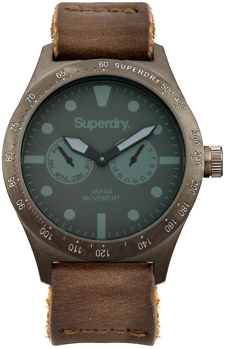 Superdry Triton Multi Watch for Japanese Quartz Analog Man with SYG106E Cowskin Bracelet