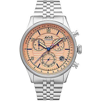 Flyboy Watch for Japanese Analog Quartz Men with AV-4076-44 Stainless Steel Bracelet