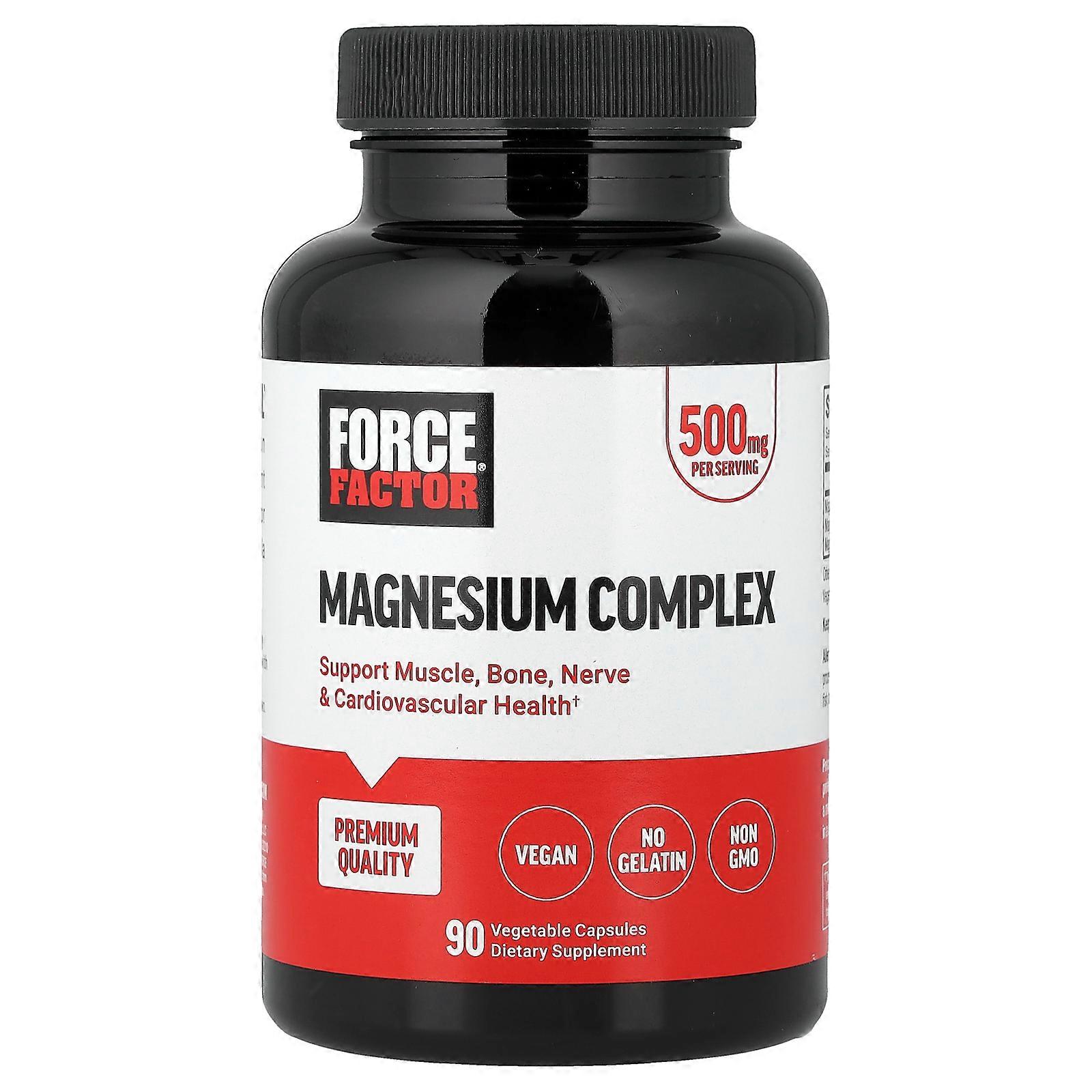 3 x Force Factor, Magnesium, 500 mg, 90 Vegetable Capsules