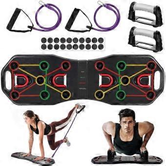 Push Up Board 9 in 1 Foldable Muscle Board with Resistance Bands, Gym Exercise Equipment Board for Men Women-ad