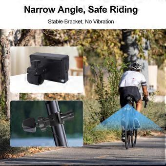 Handlebar Bike Mirror, 1080P Bicycle Rear View Camera with 5  Monitor, Night Vision, 110 degrees  Wide Angle View for
