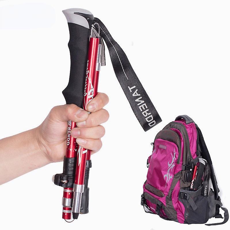Ultralight 5-section Adjustable Anti-shock Telescopic Walking Stick For Camping, Hiking, And Trekking