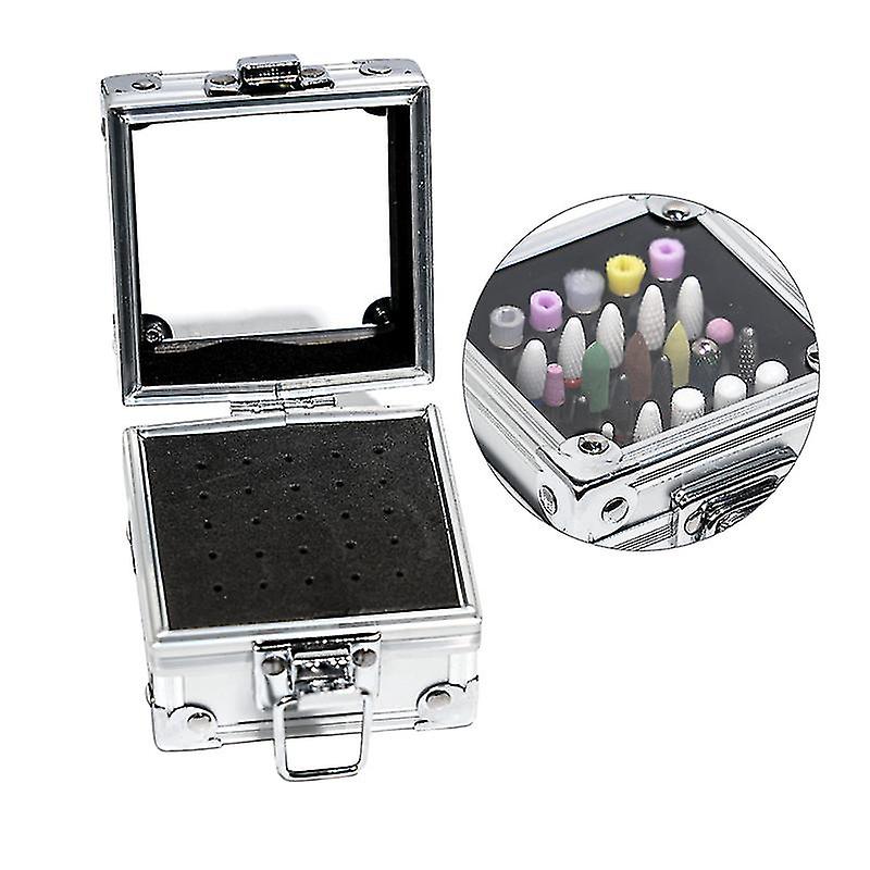 25 Holes Nail Drill Grinding Bit Holder Storage Box