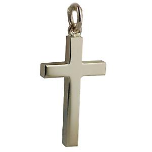 9ct Gold 25x15mm plain solid block Cross