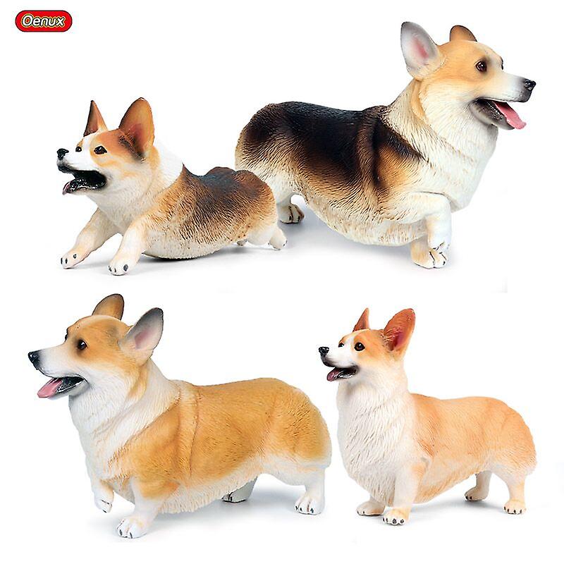 Oenuxラブリーコーギーシミュレーション犬動物アクションフィギュアベビーランニングコーギーモデルフィギュアPVCリアルコレクションかわいい子供のおもちゃ