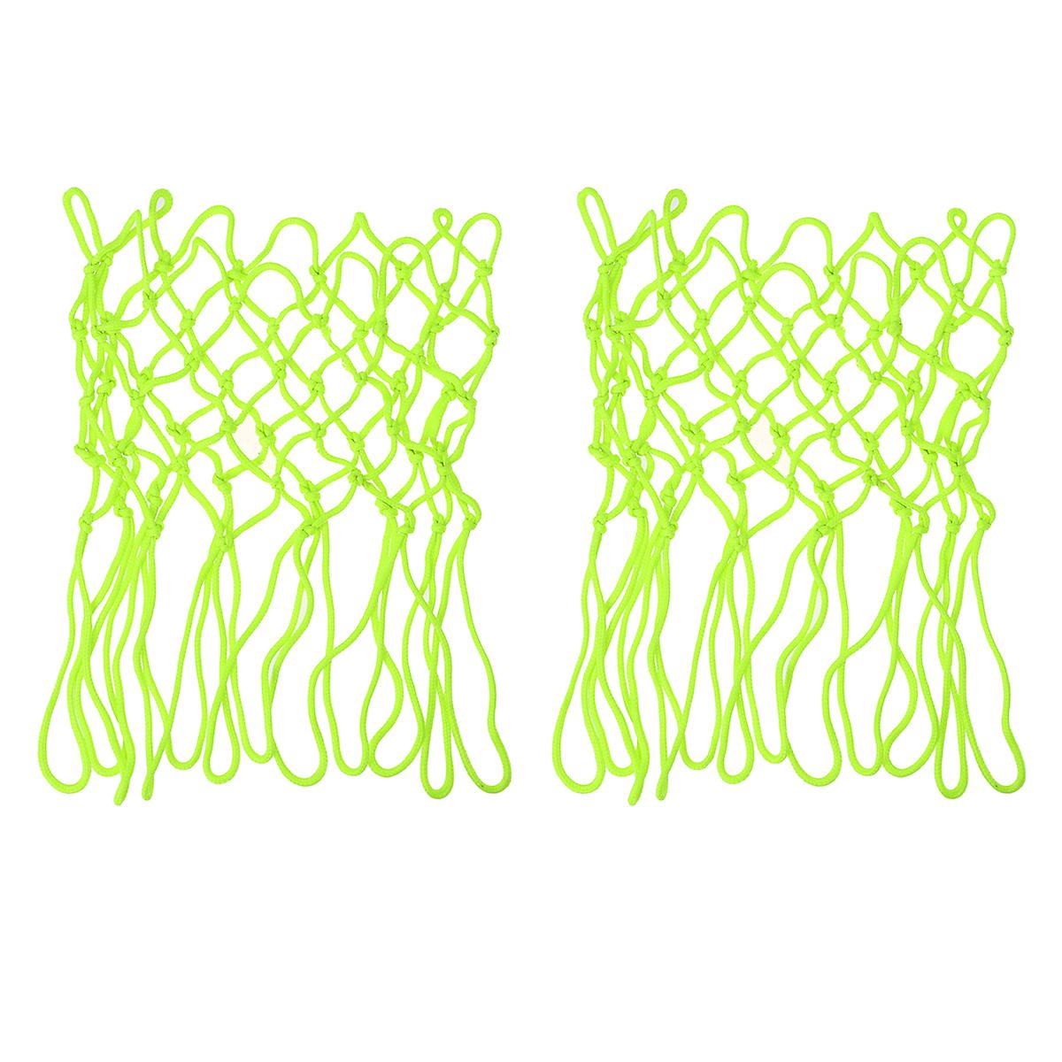 2 PCS Night Glowing Luminous Basketball Net Nylon Braided Standard Professional Basketball Net Heavy Duty Thick Net Basketball Net (Green)