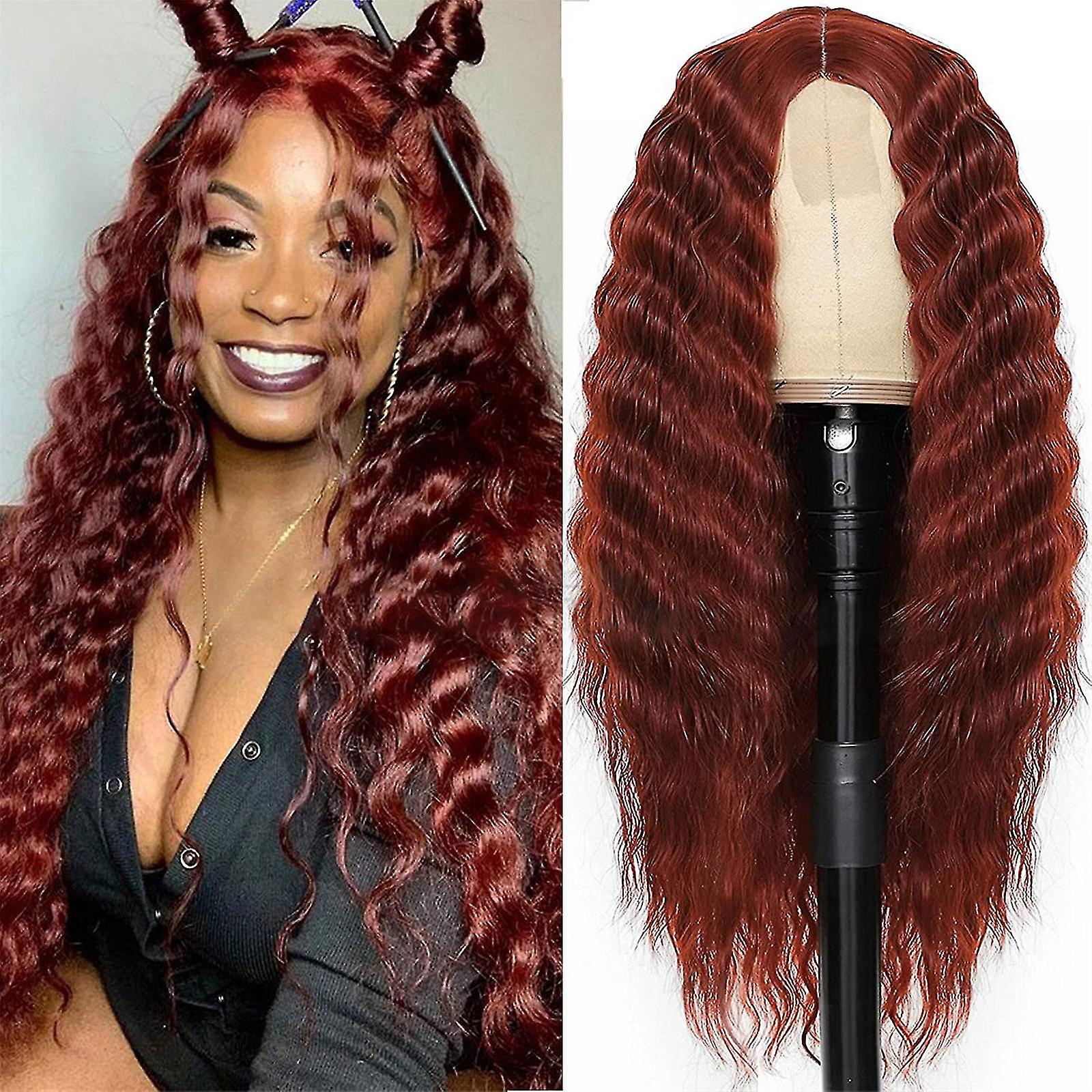 Wig Deep Wave Long Curly Hair Front Lace Wig Female Wig High Temperature Resistant Silk Chemical Fiber Wig Headgear