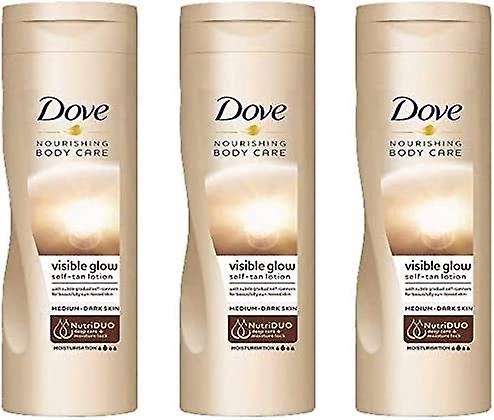 3 X Dove Visible Glow Medium-Dark Self Tan Lotion 250ml
