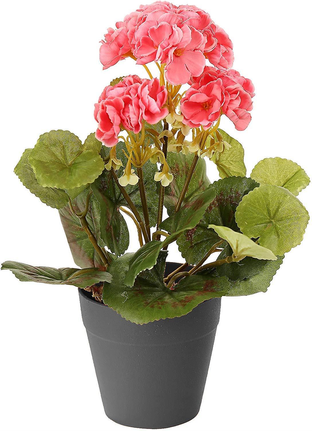 Meilleure plante à litière artificielle de 24cm Pink Geranium Plug - Pot NON inclus
