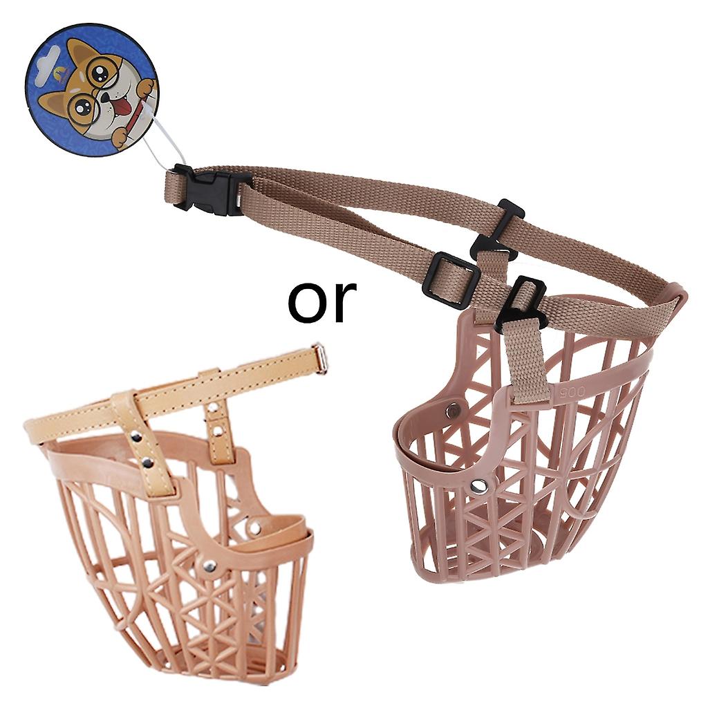 Dog Muzzles Breathable Hollow-out Plastic Muzzle Basket Stop Biting Chewing