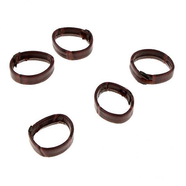 5x5PCS PU Leather Watch Band Strap Holder Keeper Loop Replacement Dark Brown