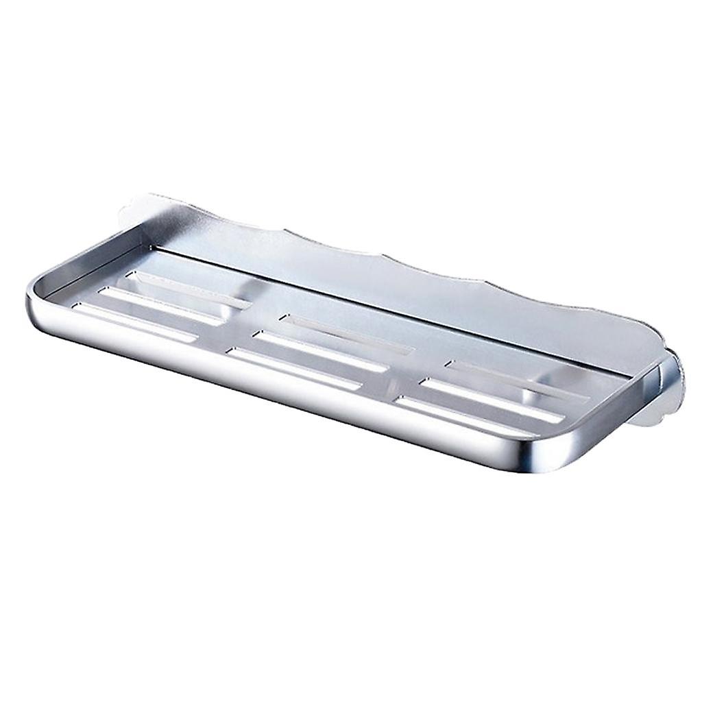 Wall Mounted Bathroom Shelf  Adhesive Storage Rack Silver-40cm