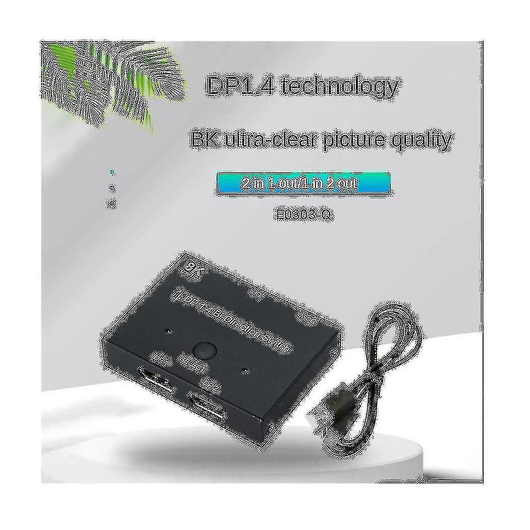 Displayport-bryter Ultra HD 8K toveis Dp 1.4 Switcher Splitter 2 i 1 ut 1 i 2 ut Suppor