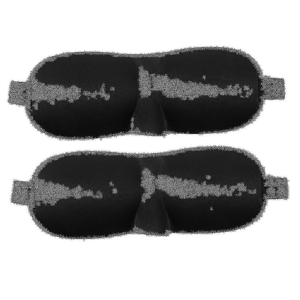 2x Slaap Oogmasker Slapen Oog Blinddoek Zwart Reis SlaaphulpJe Rust