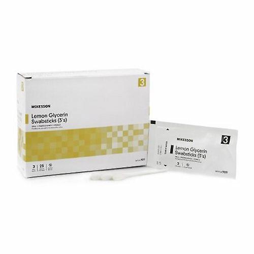 McKesson Oral Swabstick  Lemon Glycerin, Box Of 25 (Pack of 3)