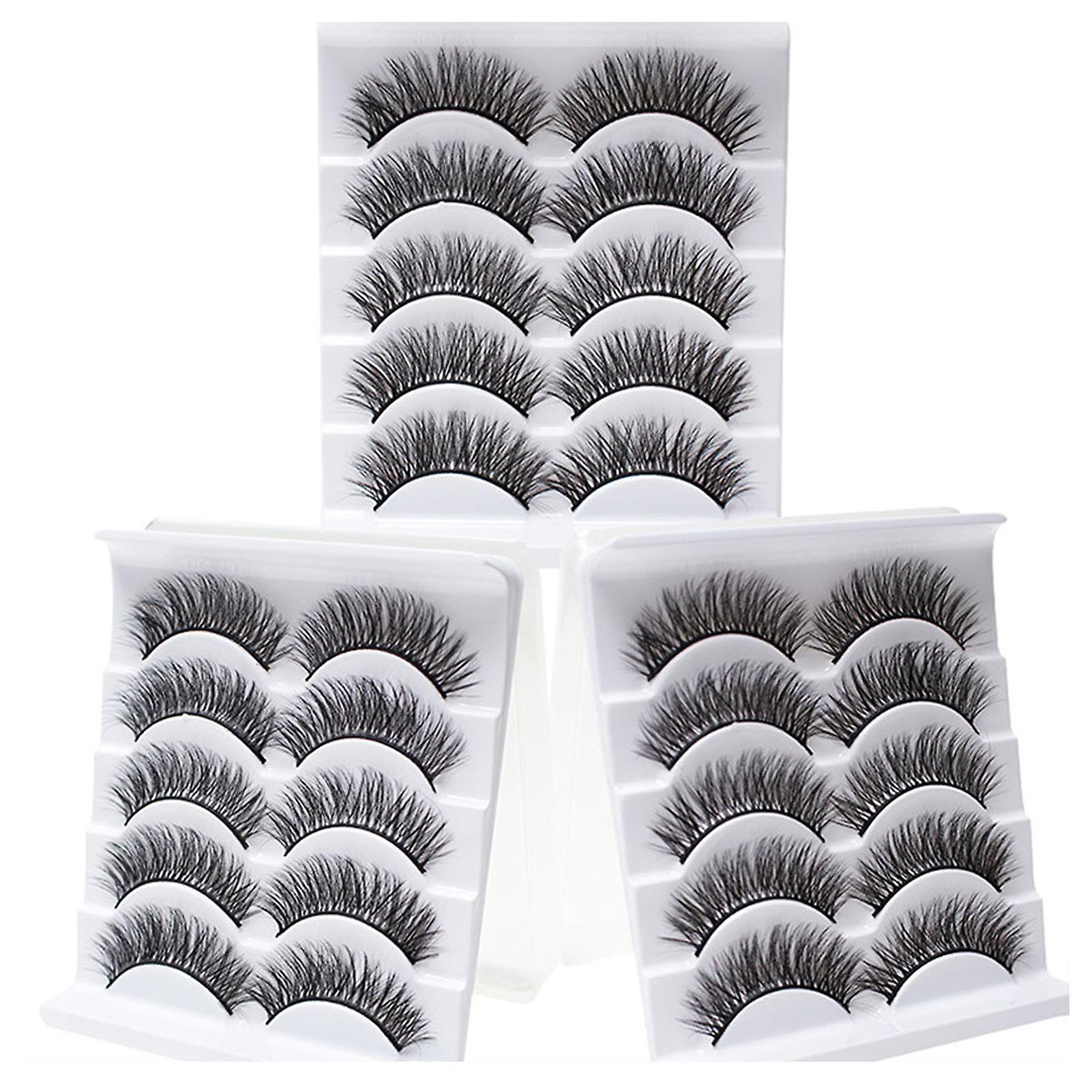 5 Pairs Dense Soft Artificial Eyelashes Charming Look Curling Up Eyelashes