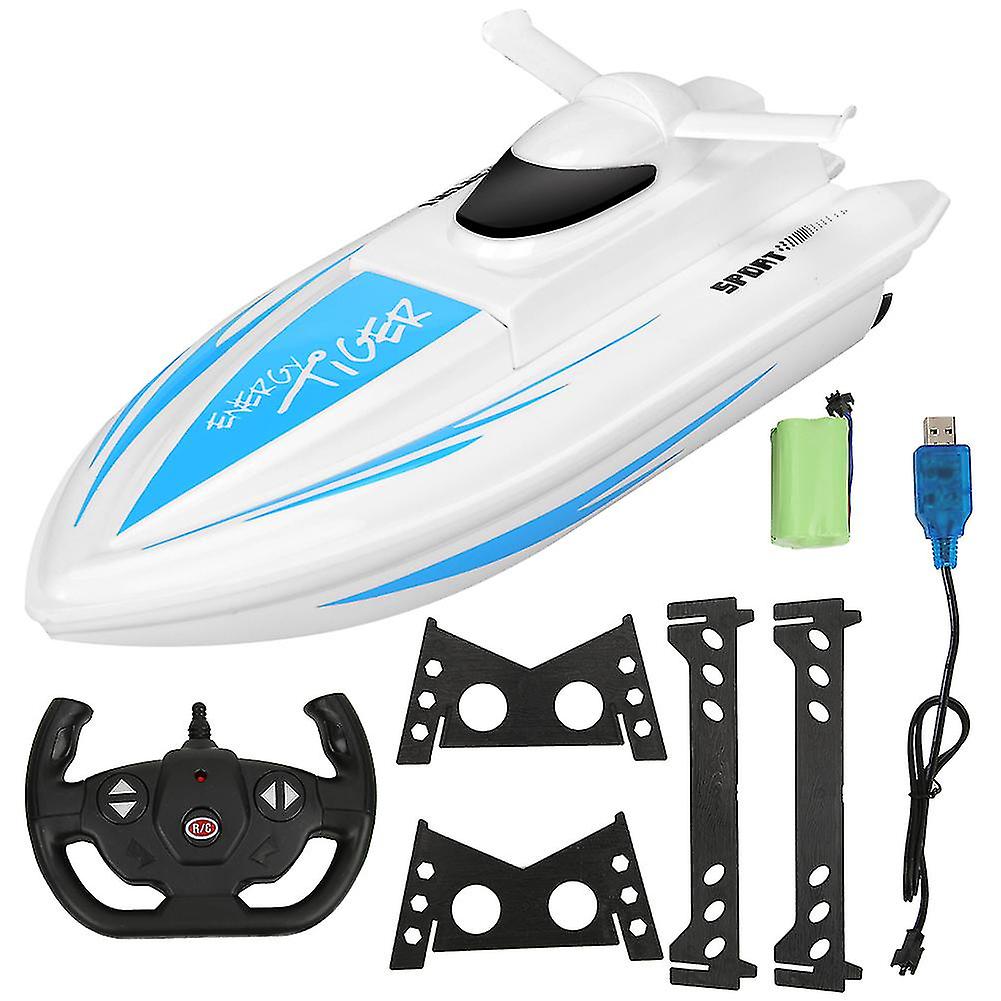4 Channel 2.4g Waterproof Remote Control Yacht High Simulation Boat Model Children Toy (blue)