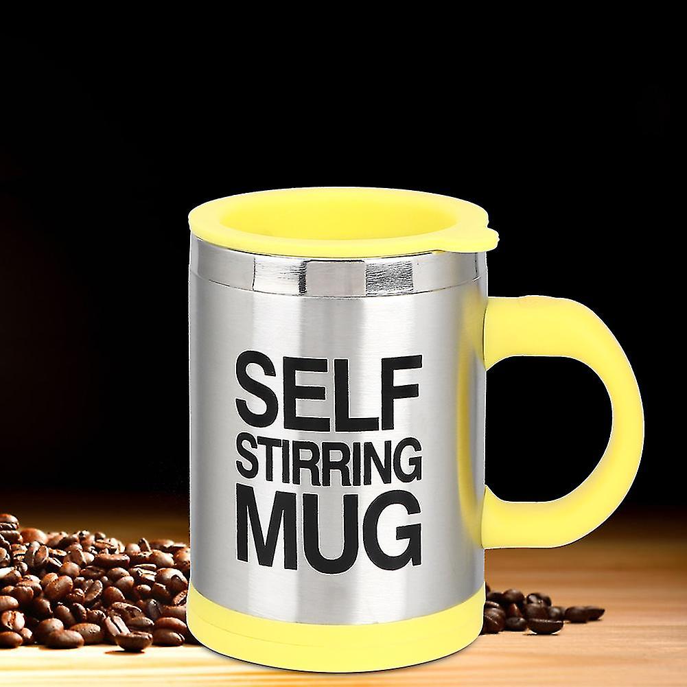 400ml Yellow Stainless Steel Automatic Self Stirring Coffee Cup
