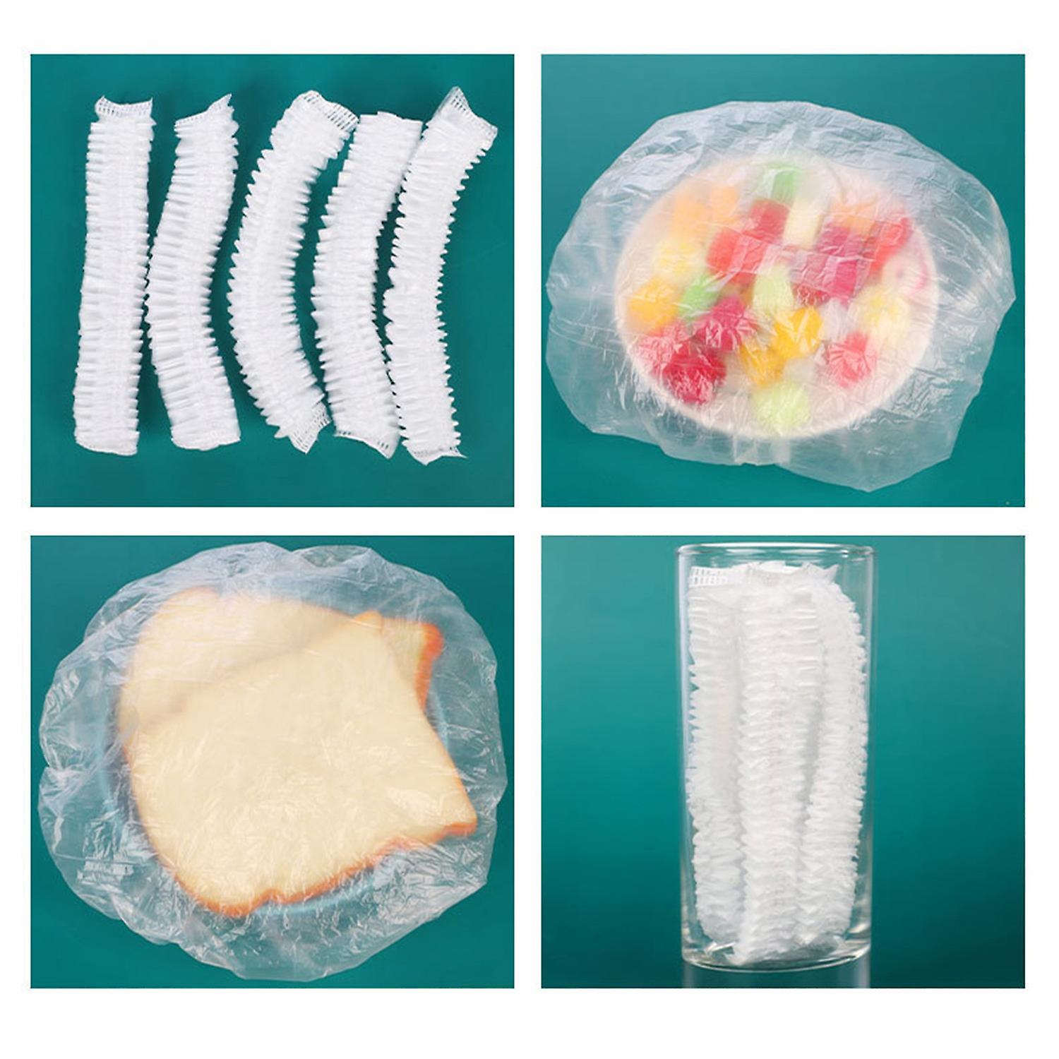 100-Pack PE Food Preservation Covers com design de boca elástica