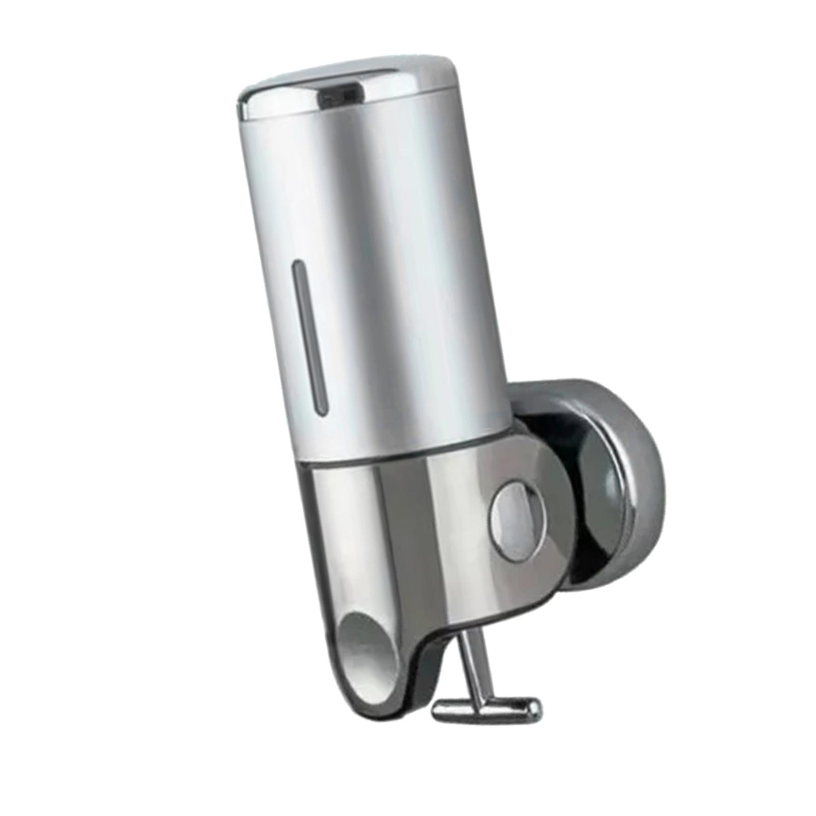 Wall Mounted Soap Hand Dispenser T Type Lever Shower Manual Shampoo Conditioner Dispenser 500ML White 