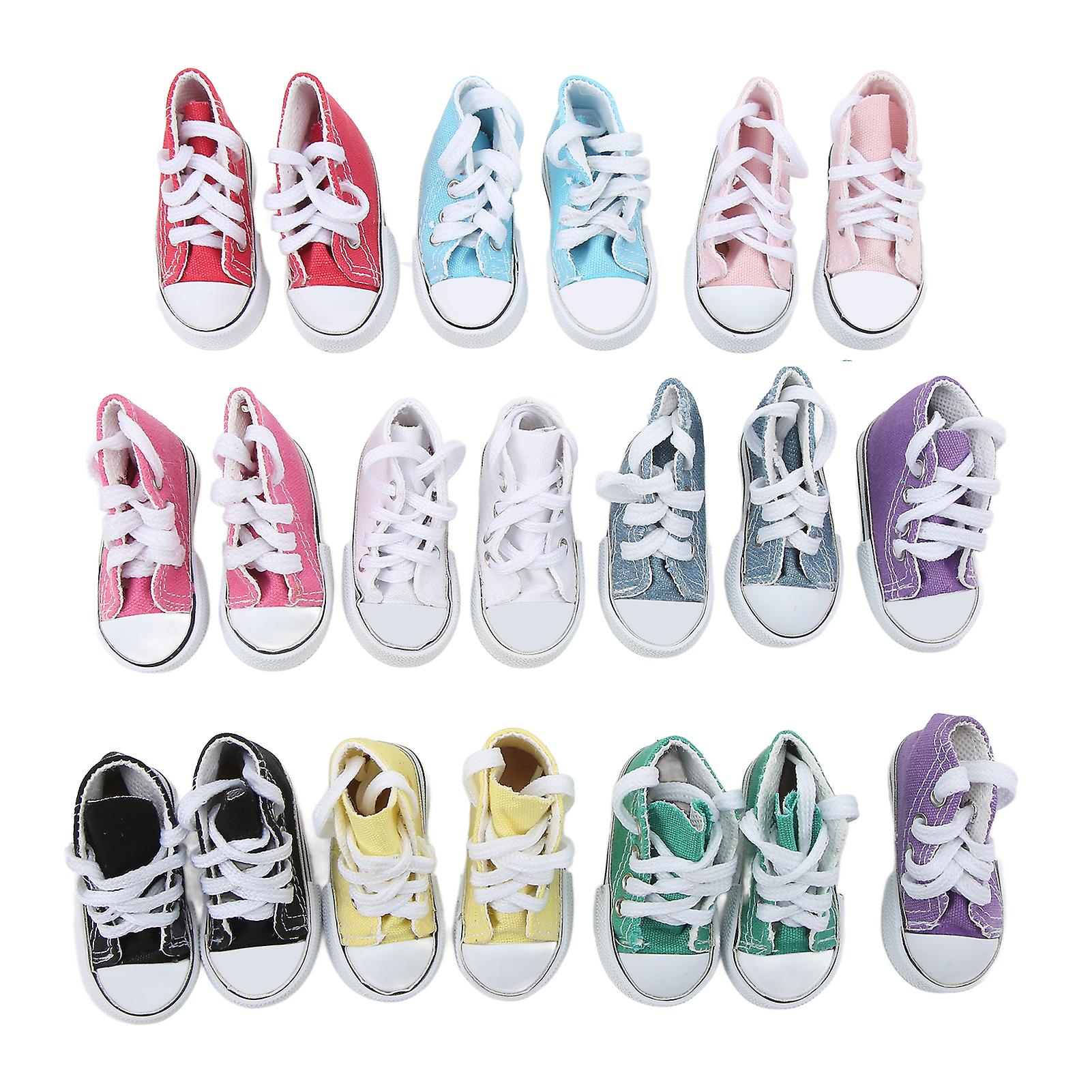 10 Pairs 3" Long Assorted Colors Non-Slip Canvas Shoes for 1/3 Doll DIY Cosplay