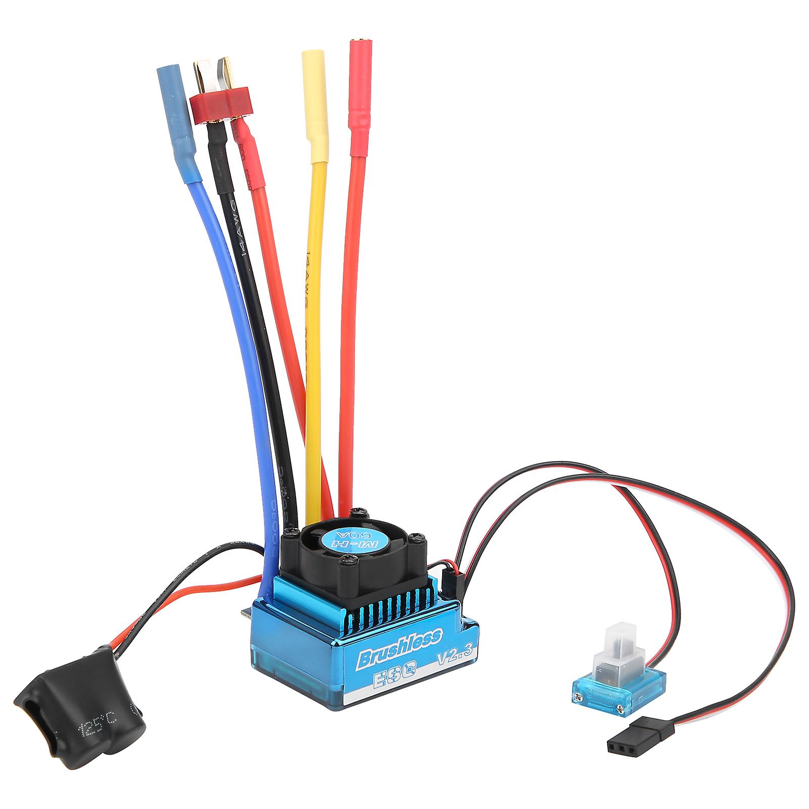 Brushless ESC Waterproof Dustproof Electronic Speed Controller for 1/10 RC Car Model60A