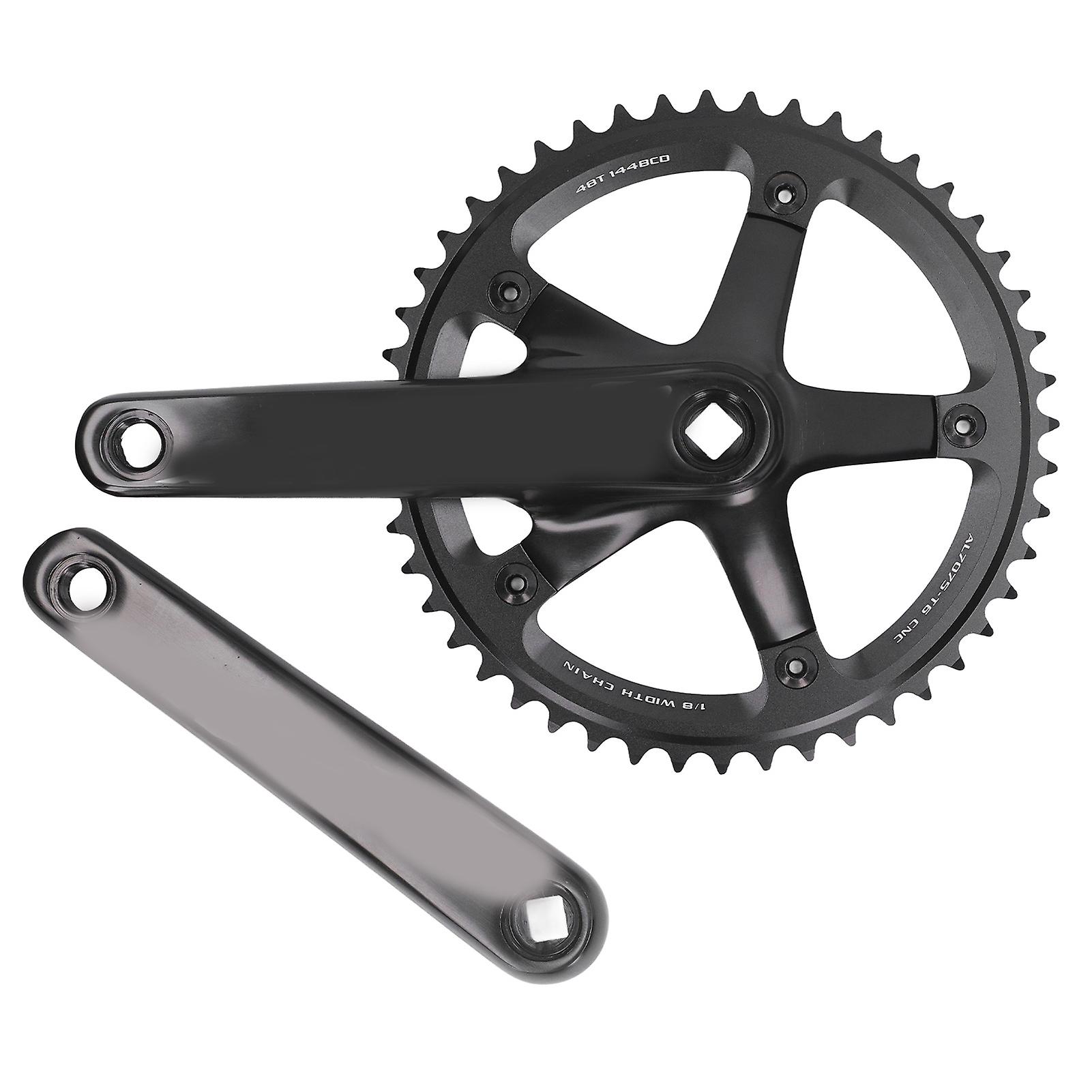 144 BCD 48T Aluminum Alloy Single Speed Crankset Bicycle Crank Black