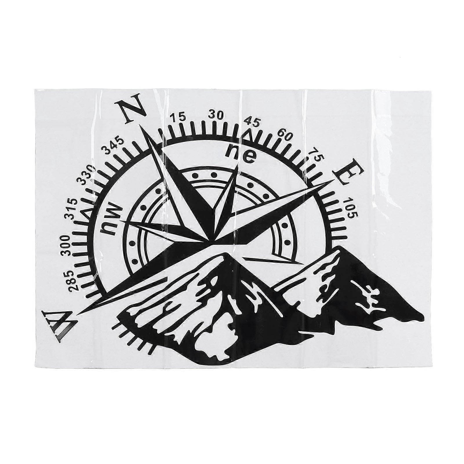 Compass sticker for car window 48x34cm mountain decal universal