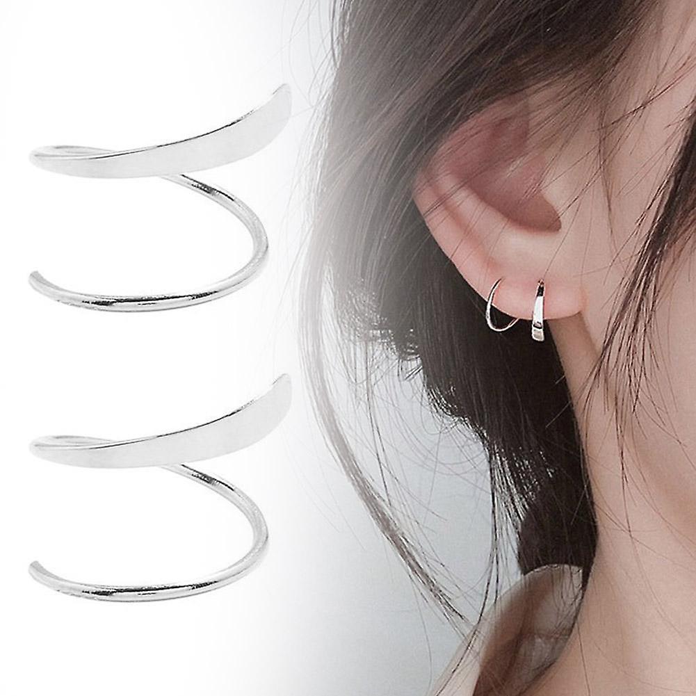 Spiraler Twisting Øreringe - Double Hoop Stud Øreringe Threader Kvinder Øreringe