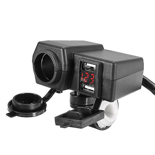12V/24v 3.1a Waterproof Motorcycle Dual Usb Charger With Led Voltmeter Socket
