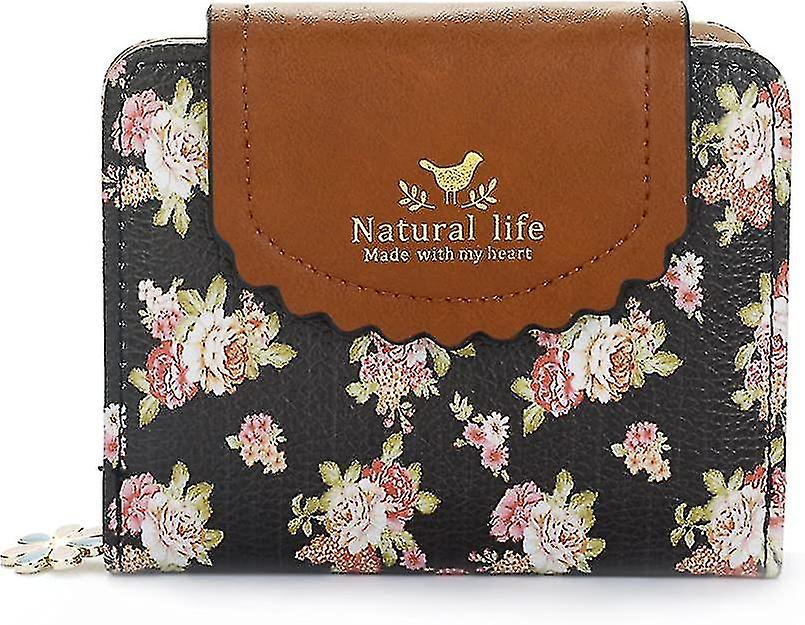 Women's Double Sided Wallet With Floral Pattern