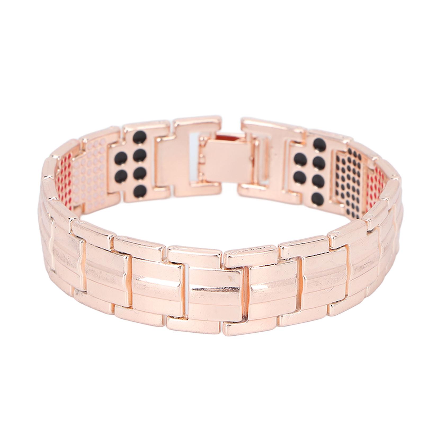 Magnetic Therapy Bracelet, Reduce Static Electricity, Improve Sleep, Lose Weight, Elegant, Titanium Steel, Rose Gold