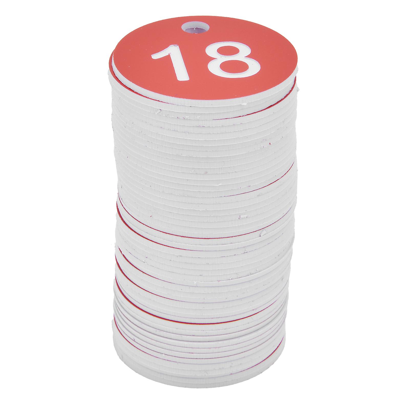 50PCS/Bag Beehive Label Beekeeping Box Numbered Tag with Hole Classification Sign for Beekeeping Red1‑50 Number