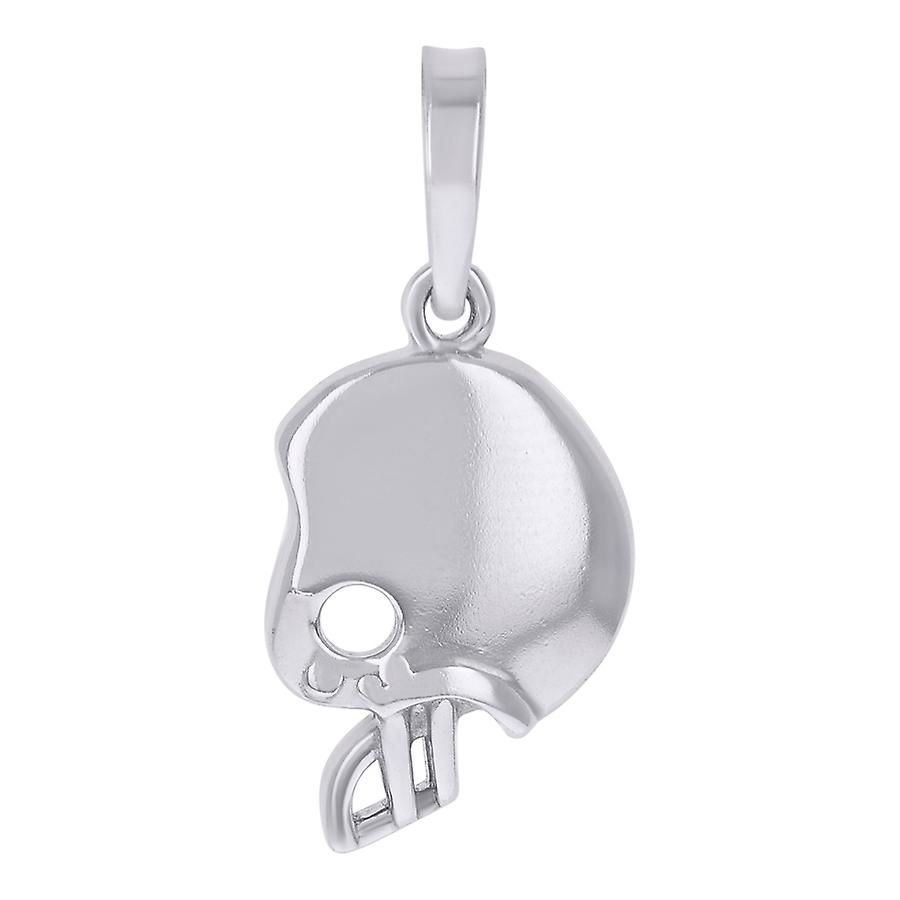 925スターリングシルバーメンズヘルメットスポーツチャームペンダント22x10.1mmワイドネックレス男性用 - 1.5グラム