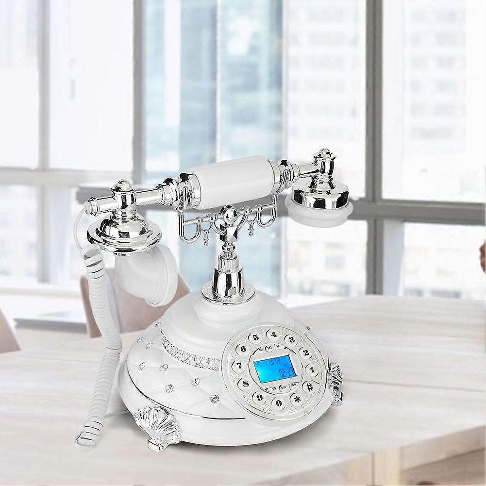 MS-8315A Retro Silver Plated Gemstone Landline Phone 21x21x15cm