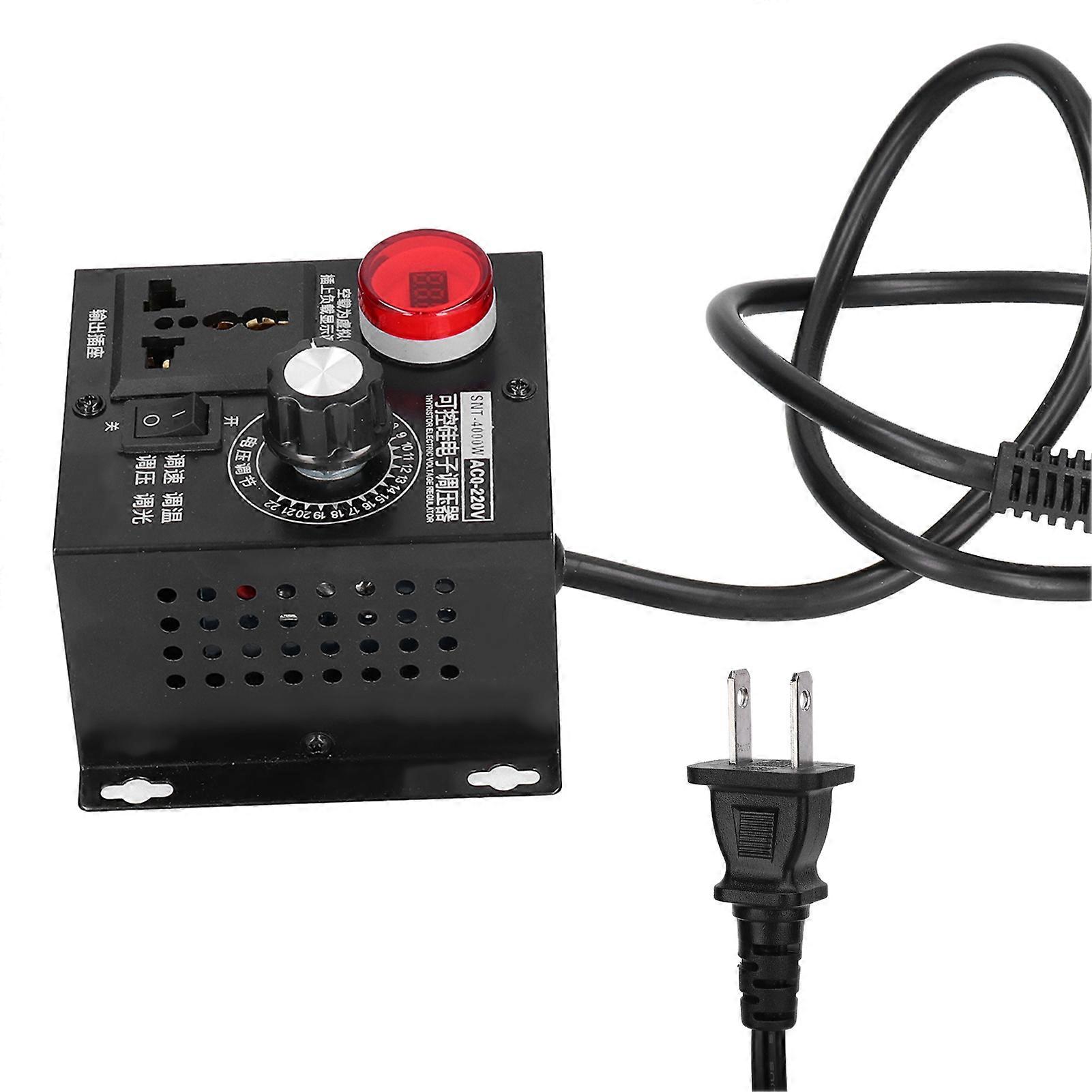 Ρυθμιστής τάσης 4000W Ρυθμιστής τάσης Dimmer Υψηλής ισχύος Ηλεκτρονικός ελεγκτής θυρίστορ AC110/220VUS Βύσμα