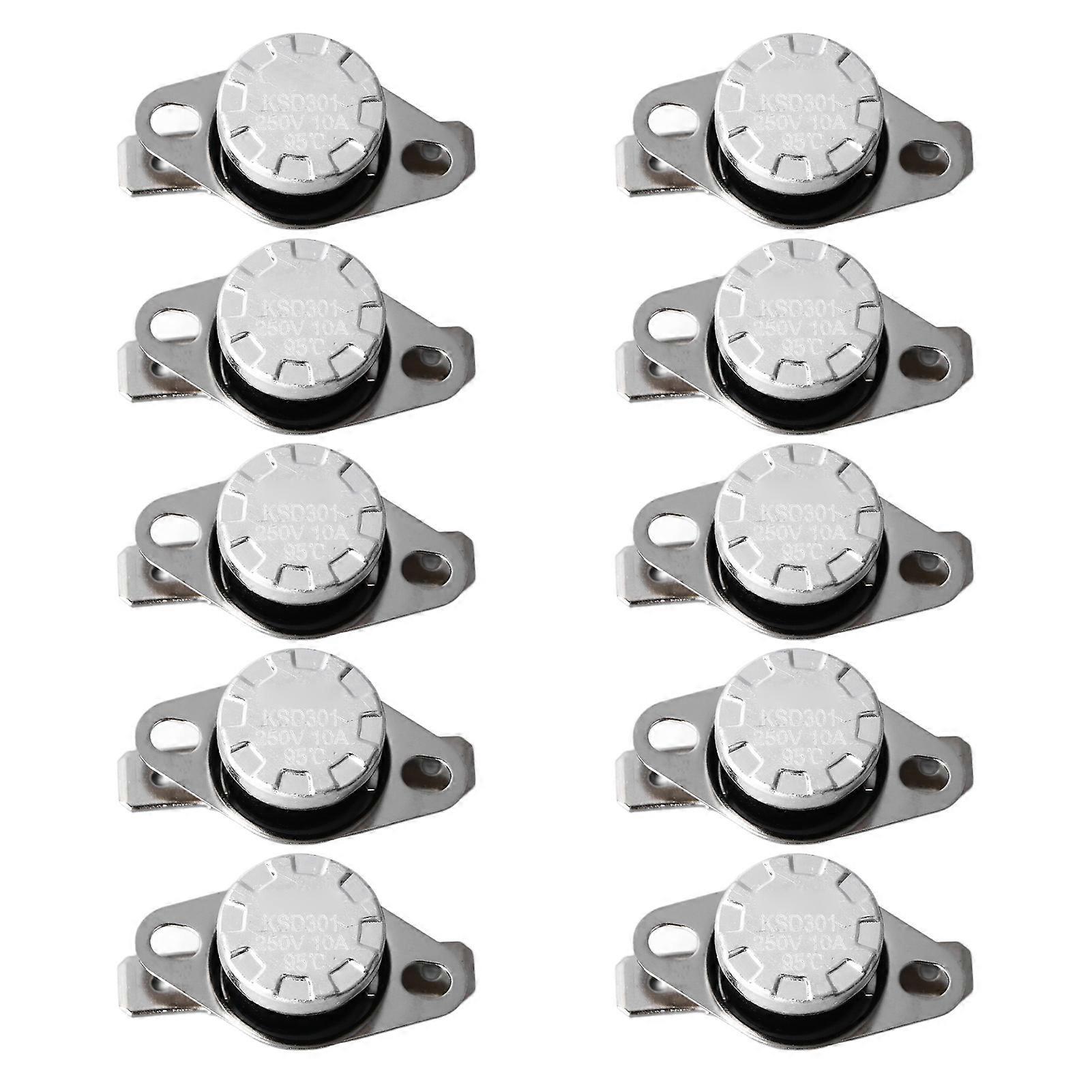 10Pcs Thermal Control Switch Quick Response High Accuracy Control 95 NC Thermostat Thermal Switch 10A 250V