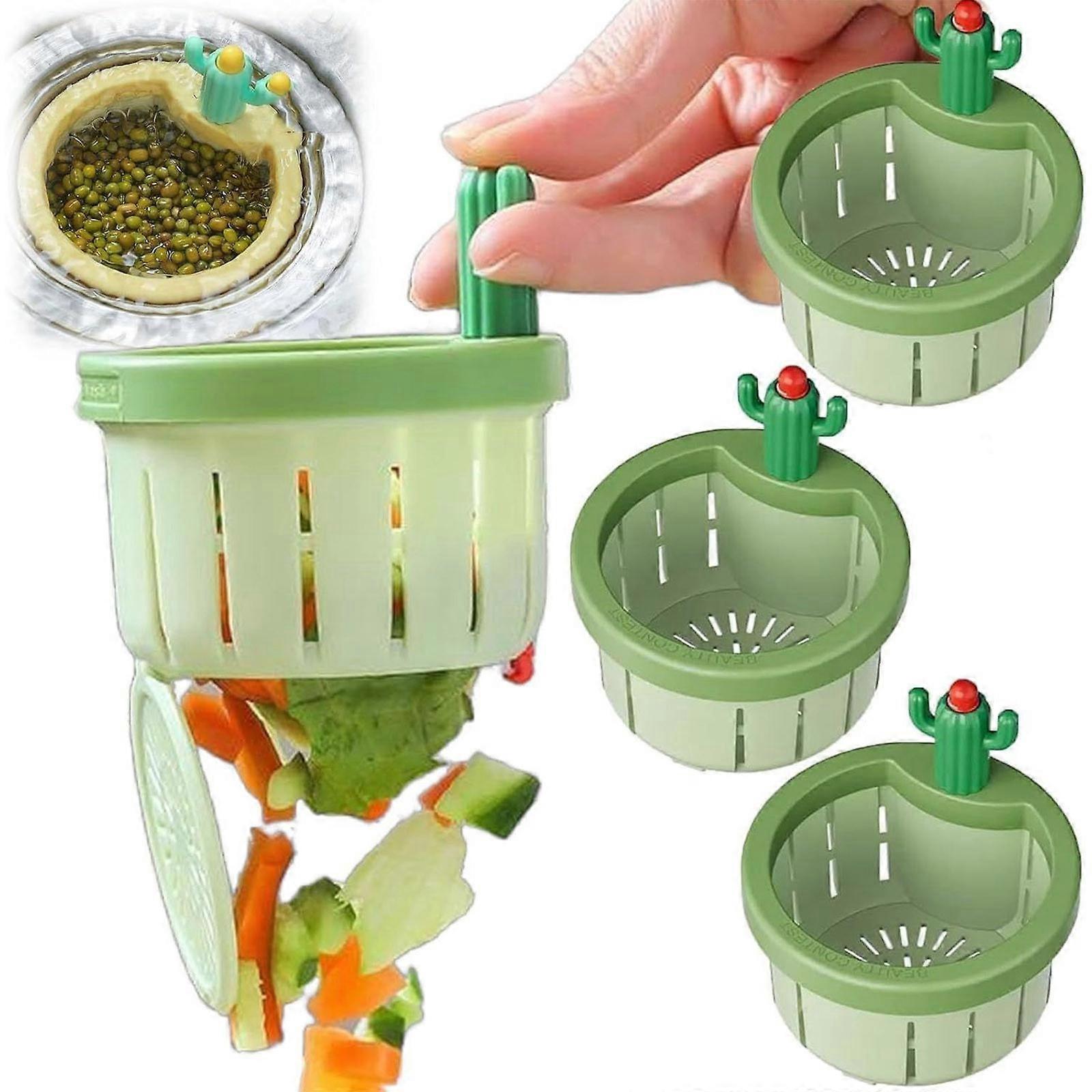 Cactus Kitchen Sink Strainer Press Automatic Dumping Basket Multi-Functional Home Use Cactus Sink Draining Basket Filter Net Lifting Basket Kitchen Wa