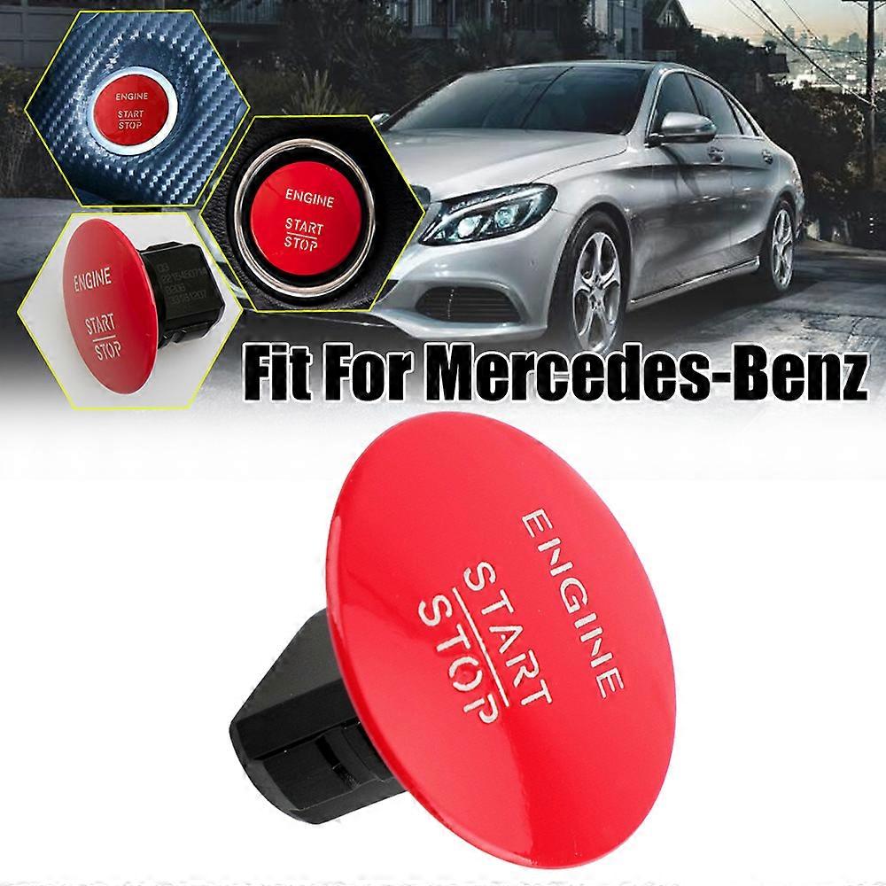 1x Red Car Key Systems Key blade Engine less StartStop Push Button Switch For -Benz 2215450714 Start Stop Push Button Ignition Switch less