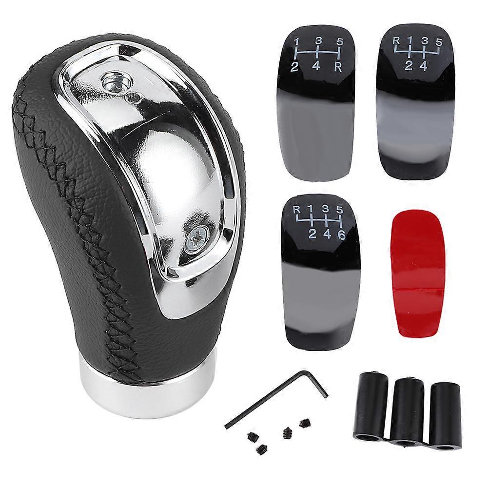 Universal Car Gear Shift Knob Stick Head Shifter Lever Handball Leather Universal for CarBlack NO.67703