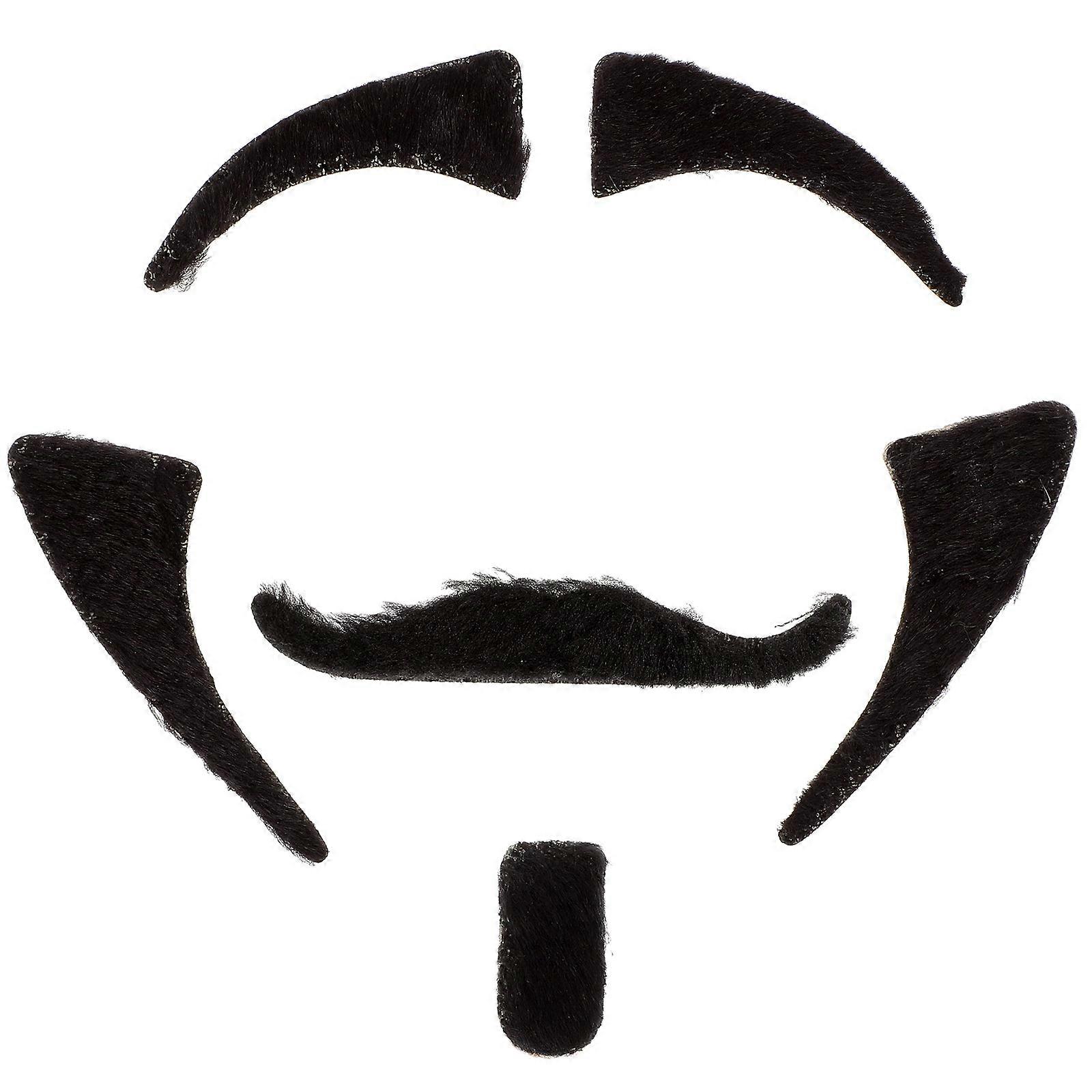 6 Sets of Fake Beards Eyebrows Halloween Party Props Simulated Beards Cosplay Beards