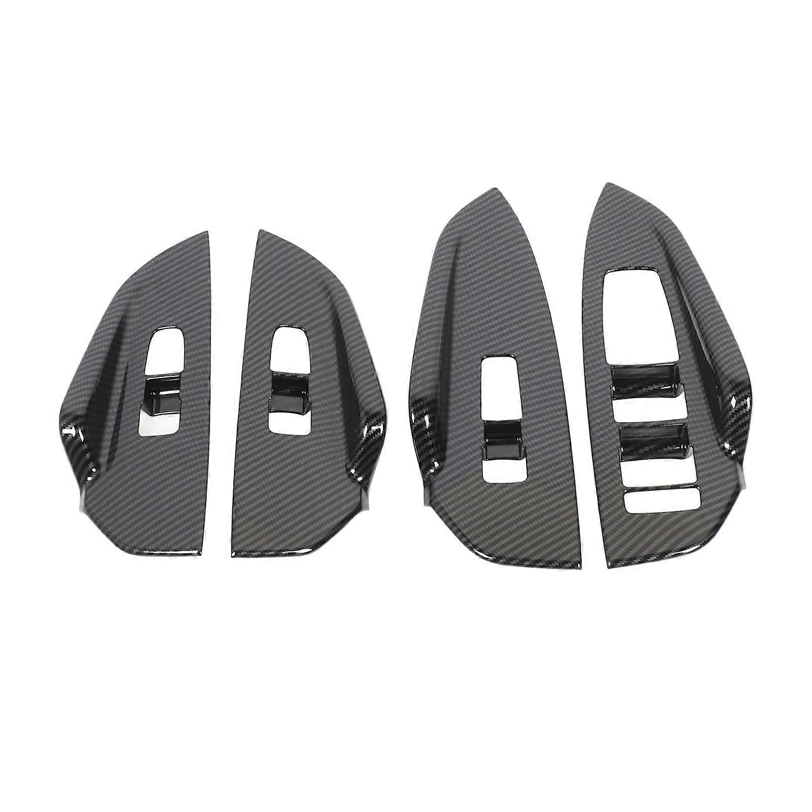 4Pcs Window Lift Switch Panel Cover Carbon Fiber Pattern Sturdy Window Switch Bezel Panel Replacement for Kia K5