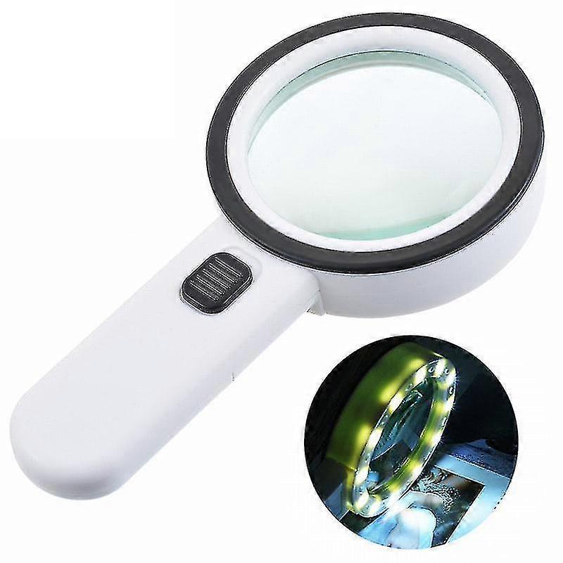Loupe de lecture, loupe 30x, loupe illuminée avec 12 LED haute puissance