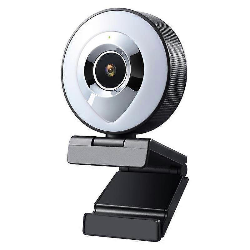 USB Angle Web Cam Auto Focus Ring Beautify Fill-In Lighting 1080p Built-in Mic